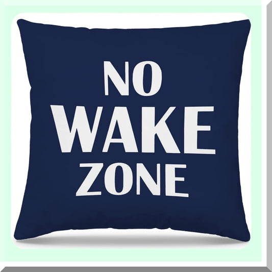 Nautical No Wake Zone Navy Blue Pillow Covers - Boating Lake House Decorative Cushion Cases for Couch, Sofa, Living Room, Bed - 18x18 Pillowcase