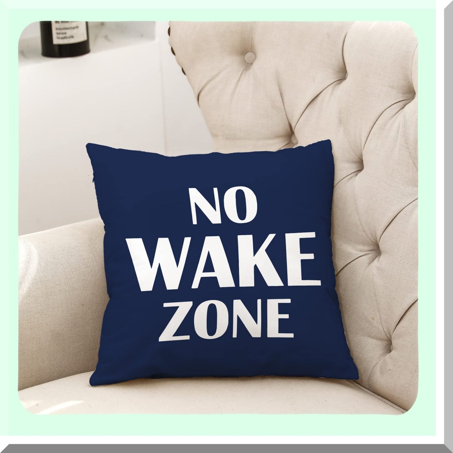 Nautical No Wake Zone Navy Blue Pillow Covers - Boating Lake House Decorative Cushion Cases for Couch, Sofa, Living Room, Bed - 18x18 Pillowcase