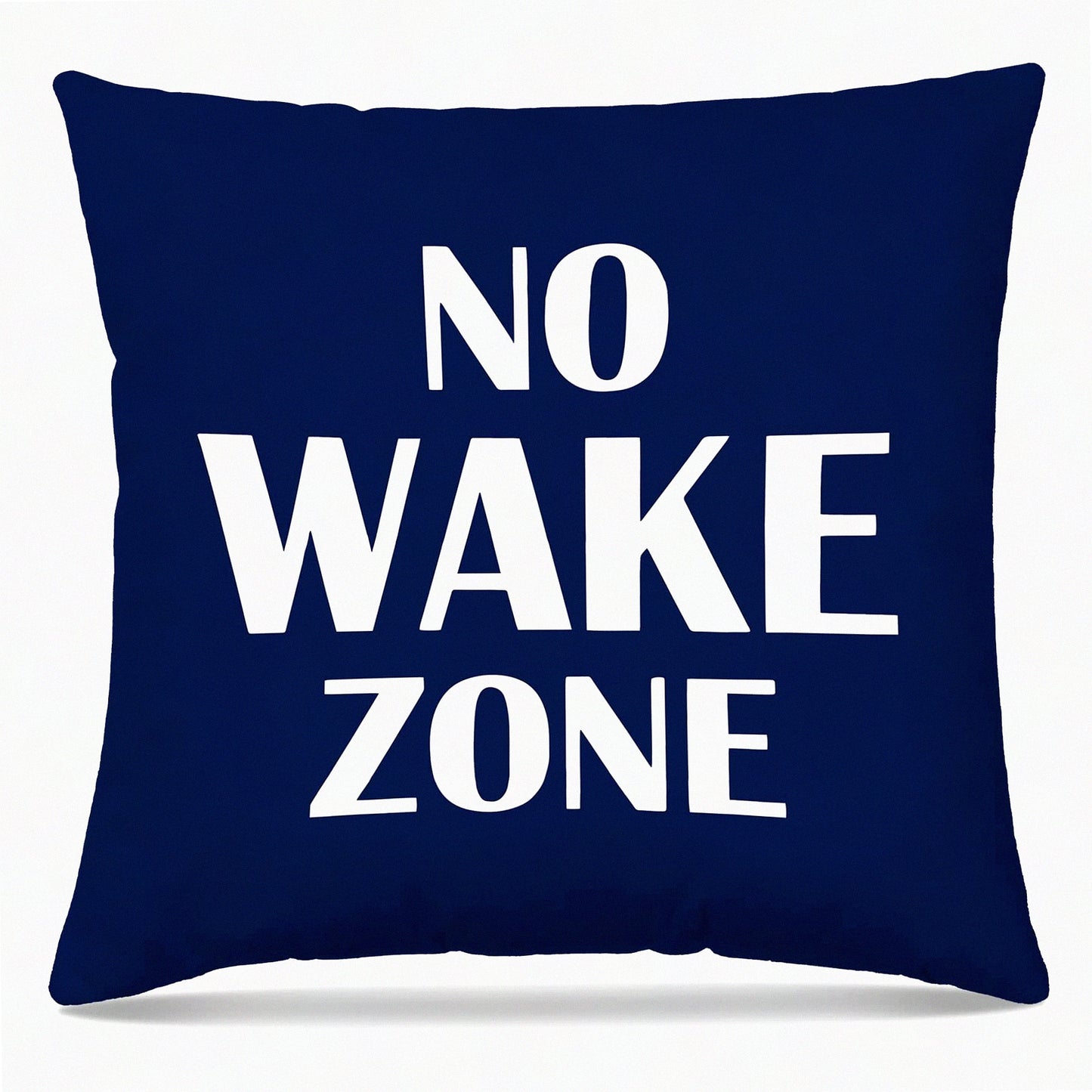 Nautical No Wake Zone Navy Blue Pillow Covers - Boating Lake House Decorative Cushion Cases for Couch, Sofa, Living Room, Bed - 18x18 Pillowcase