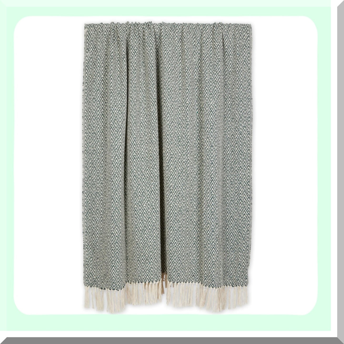 Emerald Weave Cotton Throw Blanket, 50x60, Hunter Green