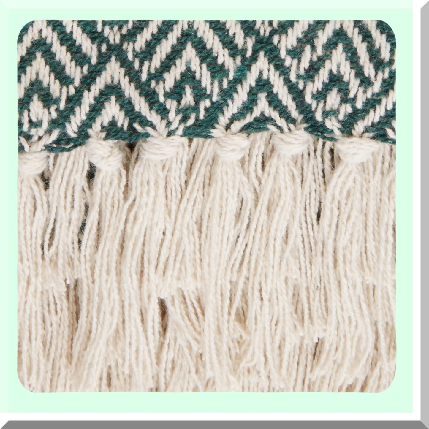 Emerald Weave Cotton Throw Blanket, 50x60, Hunter Green