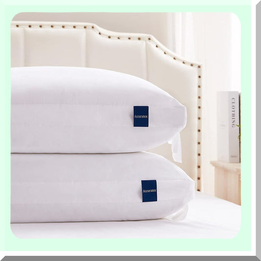 AdjustaLoft Memory Foam Pillows - Set of 2 | Fluffy Down Alternative Fill | Removable Cotton Cover | Firm Support for Side & Back Sleepers | Hybrid Shredded Foam | Size: Standard