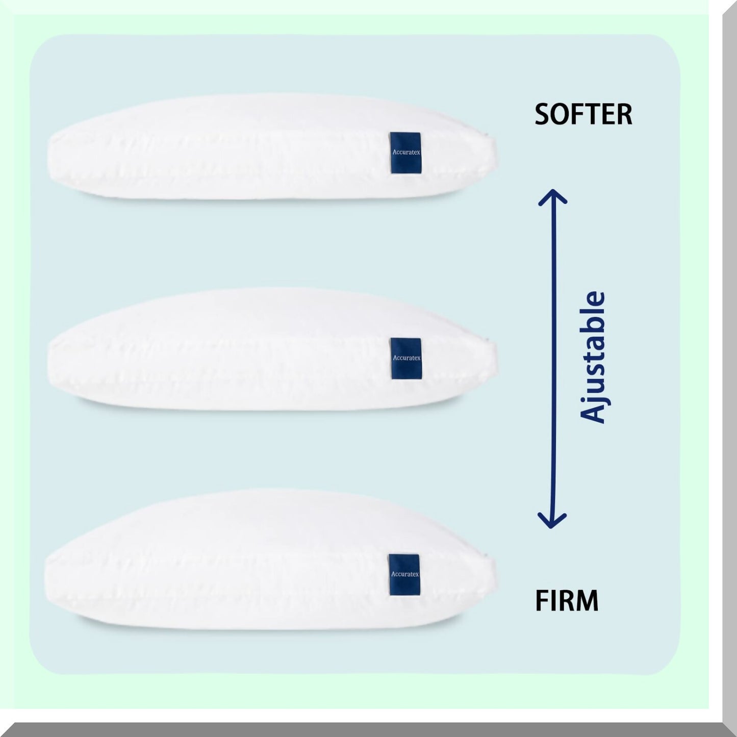 AdjustaLoft Memory Foam Pillows - Set of 2 | Fluffy Down Alternative Fill | Removable Cotton Cover | Firm Support for Side & Back Sleepers | Hybrid Shredded Foam | Size: Standard
