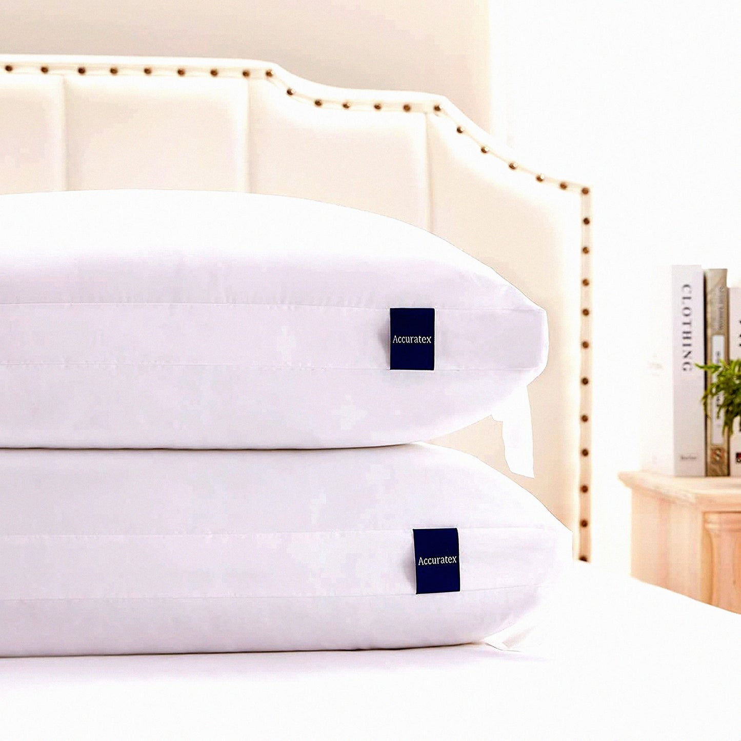 AdjustaLoft Memory Foam Pillows - Set of 2 | Fluffy Down Alternative Fill | Removable Cotton Cover | Firm Support for Side & Back Sleepers | Hybrid Shredded Foam | Size: Standard