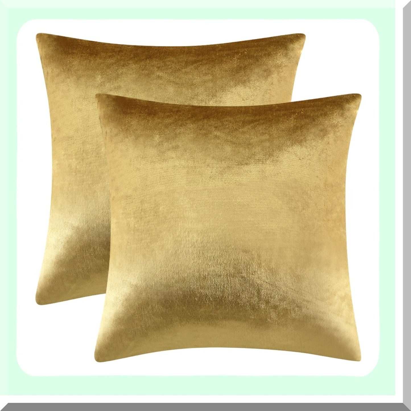 Luxury Gold Velvet Throw Pillow Covers - Set of 2 Soft Decorative Cushion Cases for Sofa Bed - Elegant Home Decor Accent - Plush Pillow Protectors