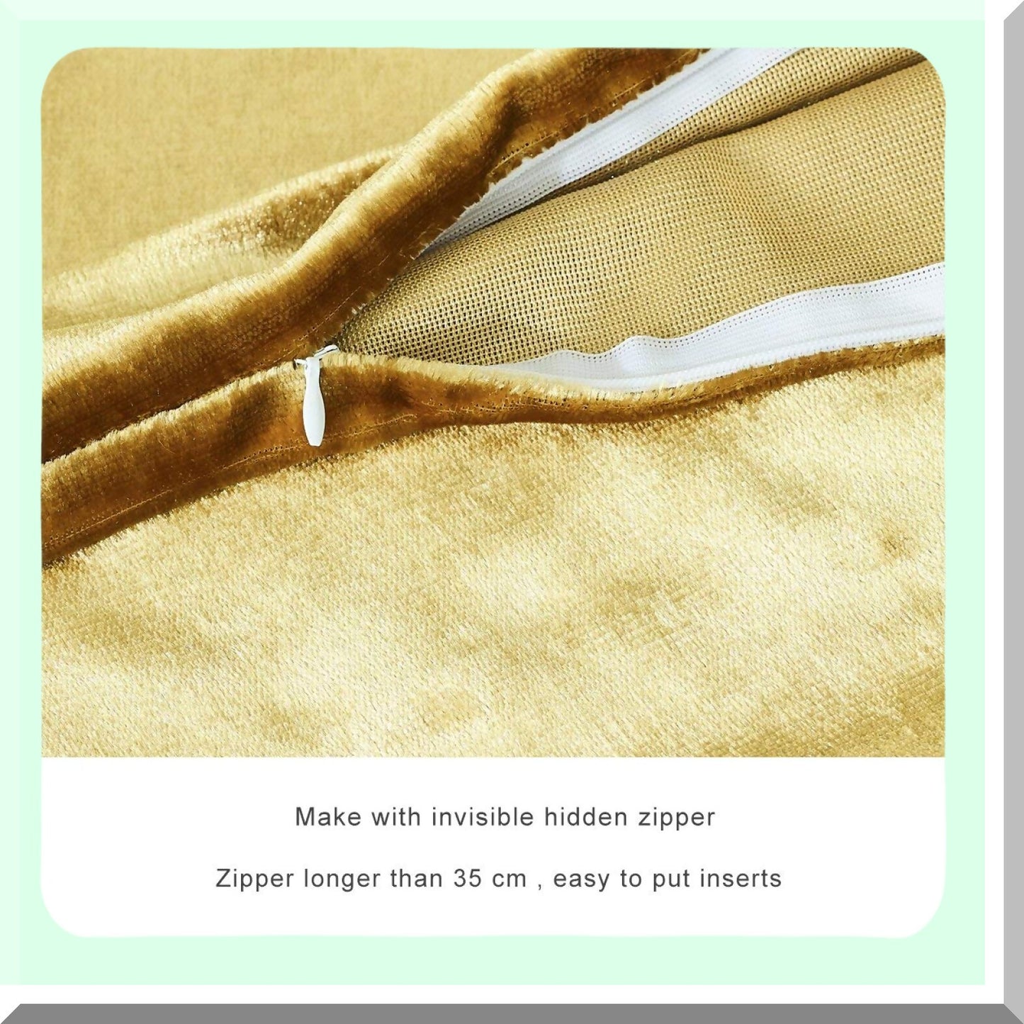 Luxury Gold Velvet Throw Pillow Covers - Set of 2 Soft Decorative Cushion Cases for Sofa Bed - Elegant Home Decor Accent - Plush Pillow Protectors