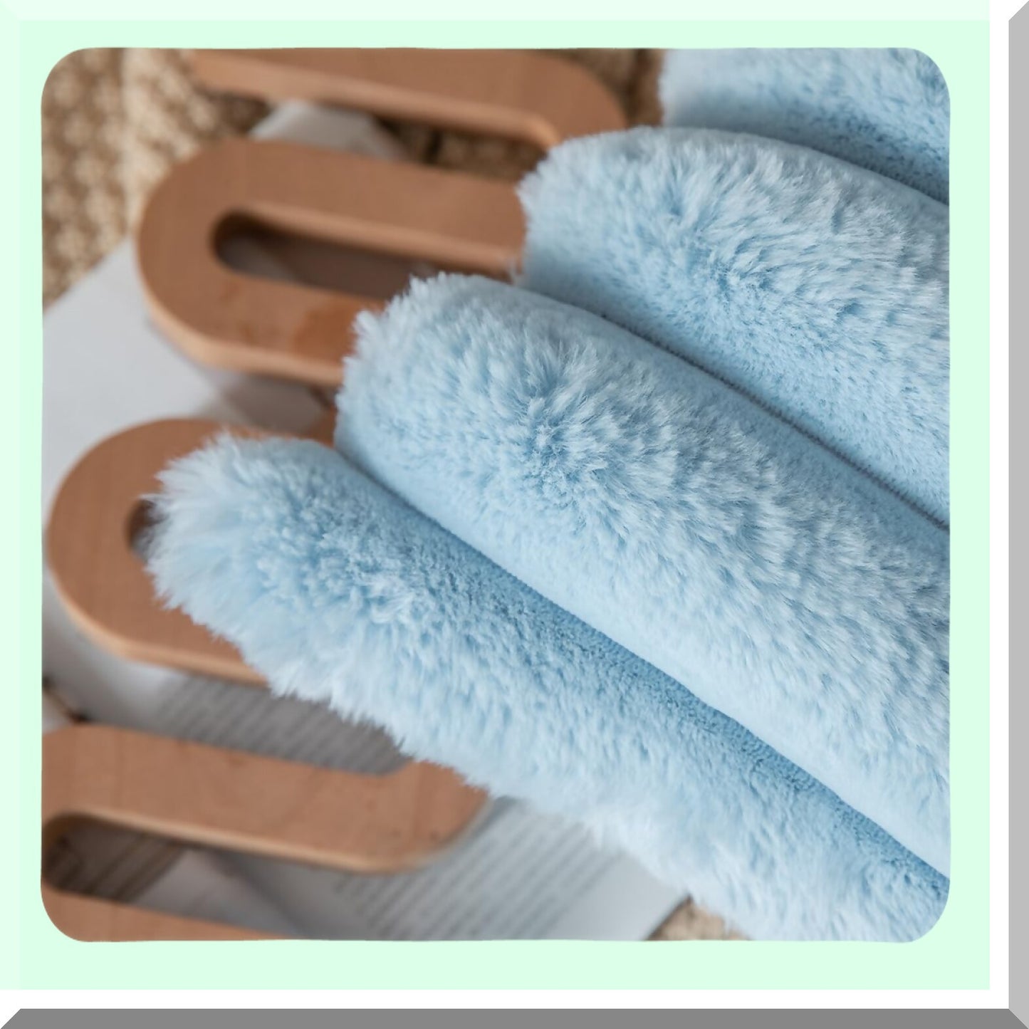 Luxury Fuzzy Stripe Plush Pillowcase Set - Soft Cozy Decorative Throw Pillow Covers for Couch, Sofa - Blue 18x18 Inch - Living Room Décor