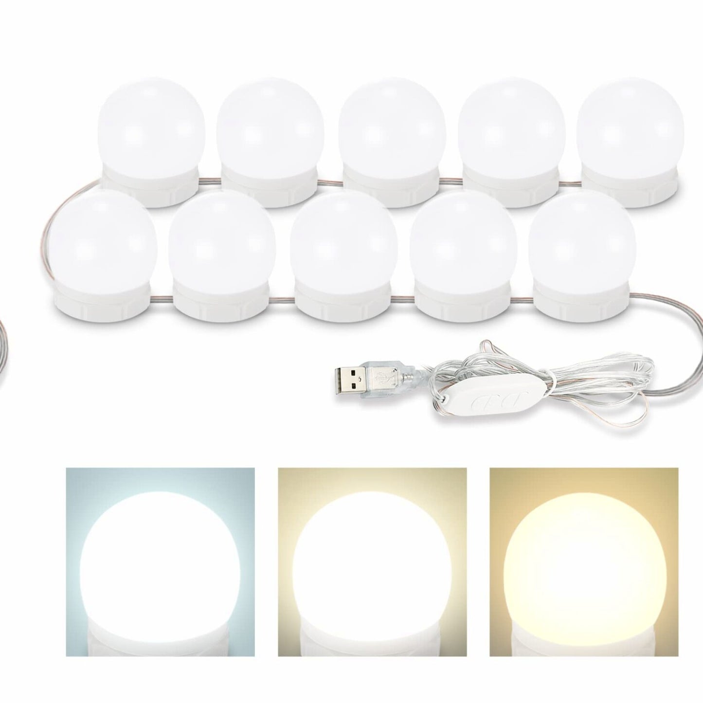 LED Vanity Mirror Lights with 10 Dimmable Bulbs