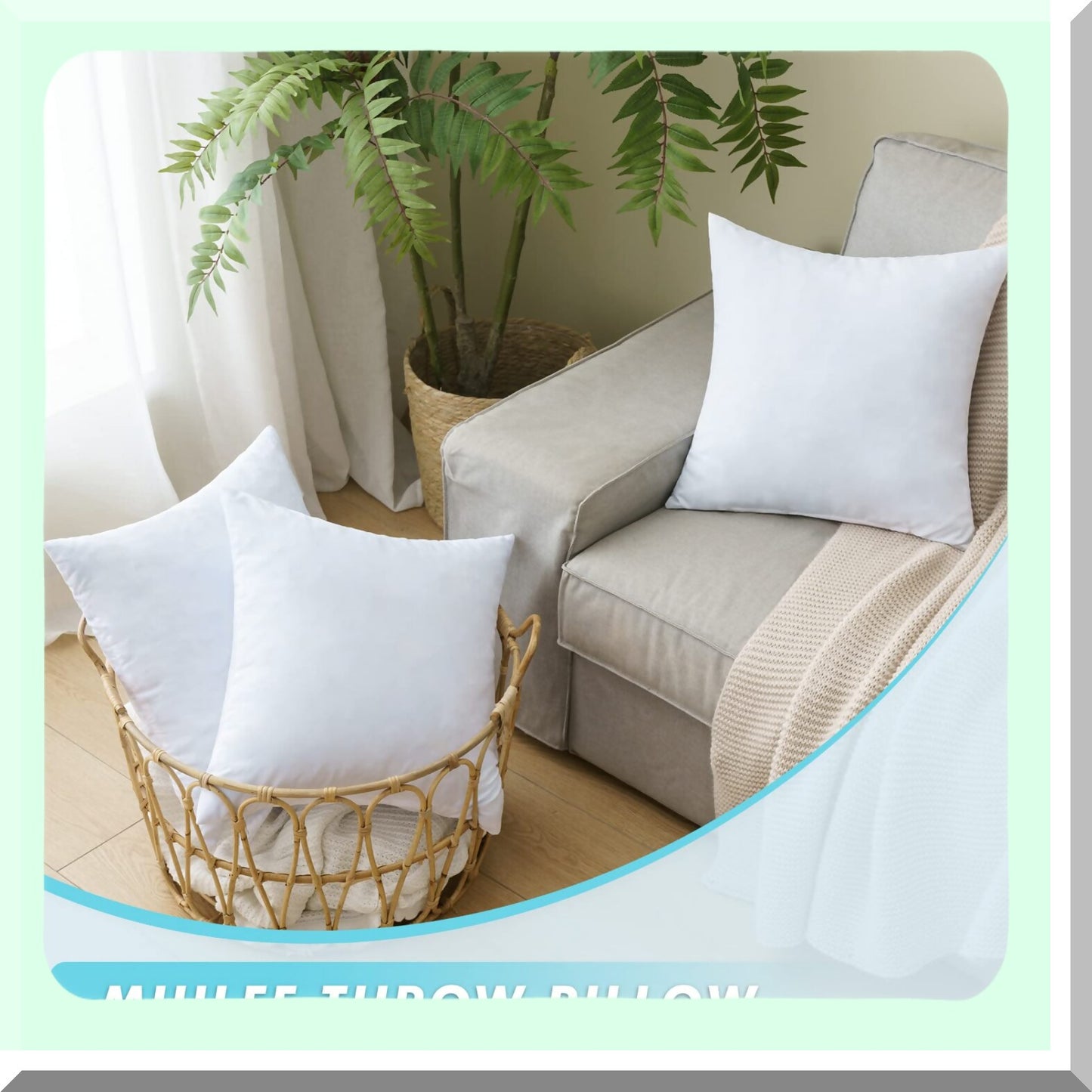 CoolFoam Square Pillow Inserts - Set of 2 | Premium Memory Foam Throw Pillows | Adjustable Wedding Cushion Stuffer for Couch & Bed | Decorative Cooling Pillows - 18x18