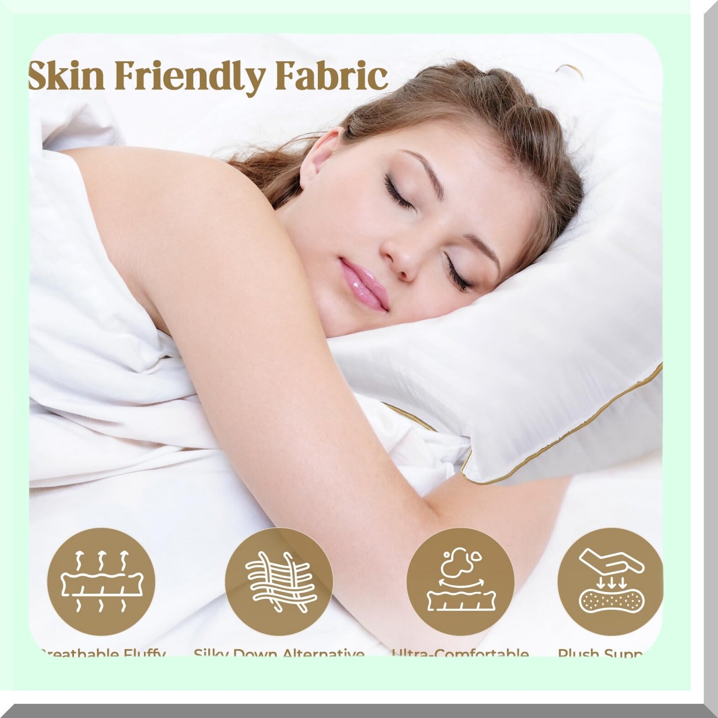SleepEase Plush Pillow Set - 2 Pack Standard Size Hotel Pillows for Side, Back, Stomach Sleepers. Soft Down Alternative for Ultimate Comfort.