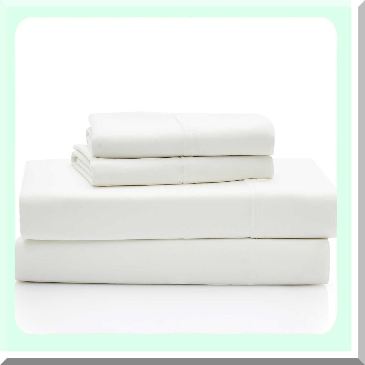LuxuryCool Full Bedding Set - 4-Piece Silky Sheets & Pillowcases, Deep Pockets, Wrinkle-Resistant, All-Season Comfort, Machine Washable - White