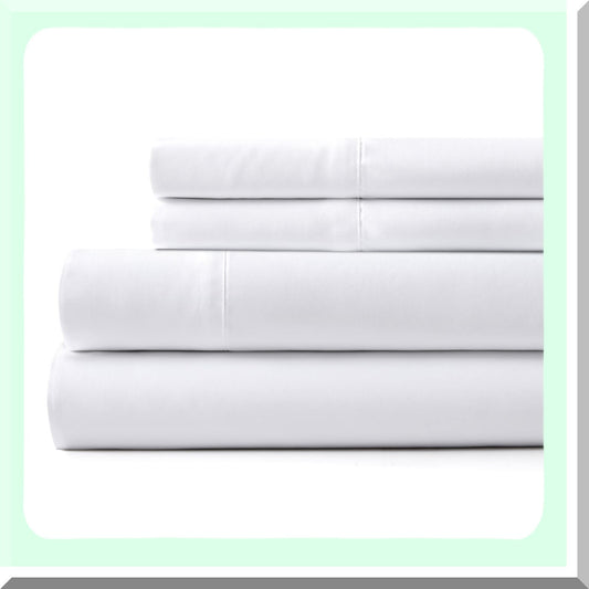 Bamboo Breeze Cooling Sheet Set - 4 Piece Full Luxury Sheets with Deep Pocket, Breathable Silky Bedding & Pillowcases in White - Temperature Regulating Eco-Friendly Rayon Sheets