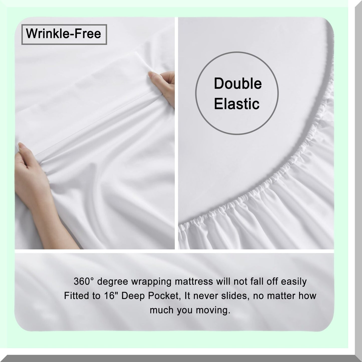 Bamboo Breeze Cooling Sheet Set - 4 Piece Full Luxury Sheets with Deep Pocket, Breathable Silky Bedding & Pillowcases in White - Temperature Regulating Eco-Friendly Rayon Sheets