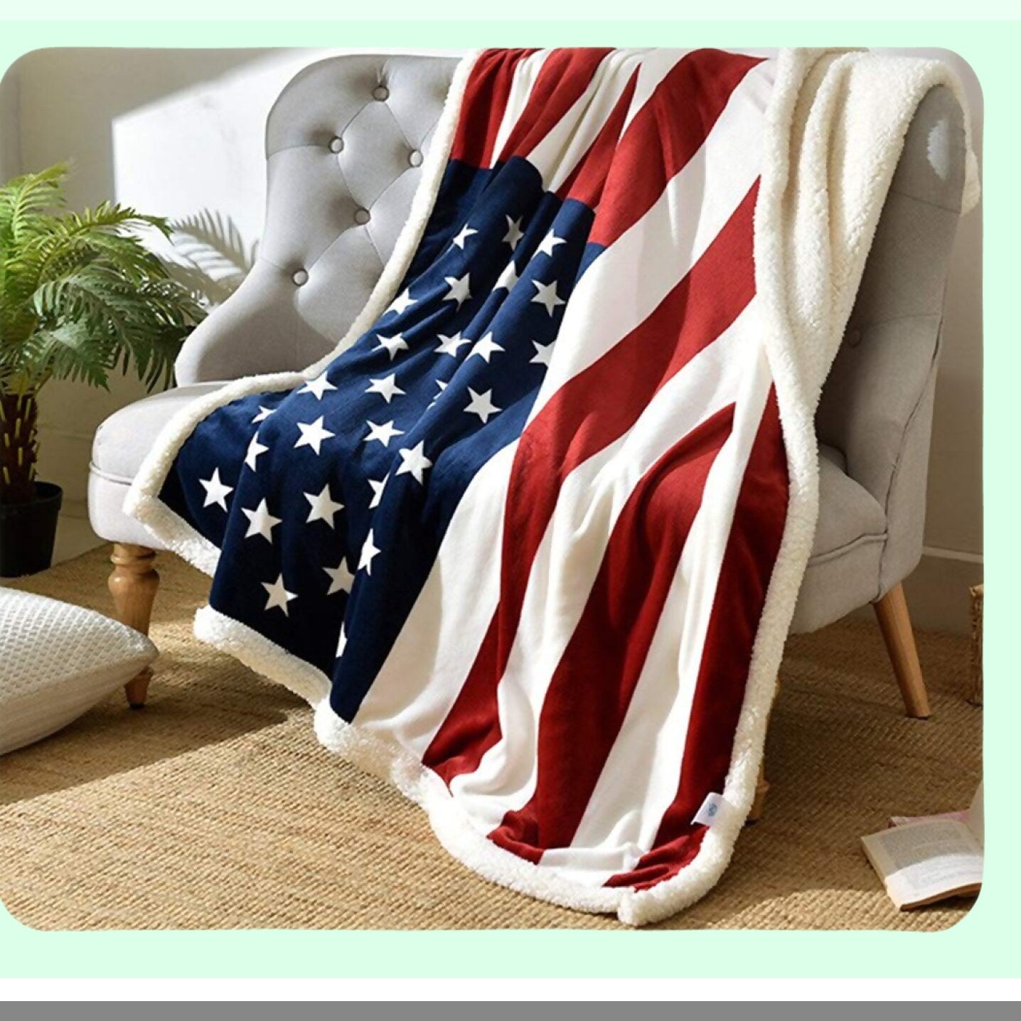 CozyFlannel Sherpa Throw Blanket - Ultra Soft Fleece for Bed, Couch, Sofa, Office, or Camping - 60'' x 50''