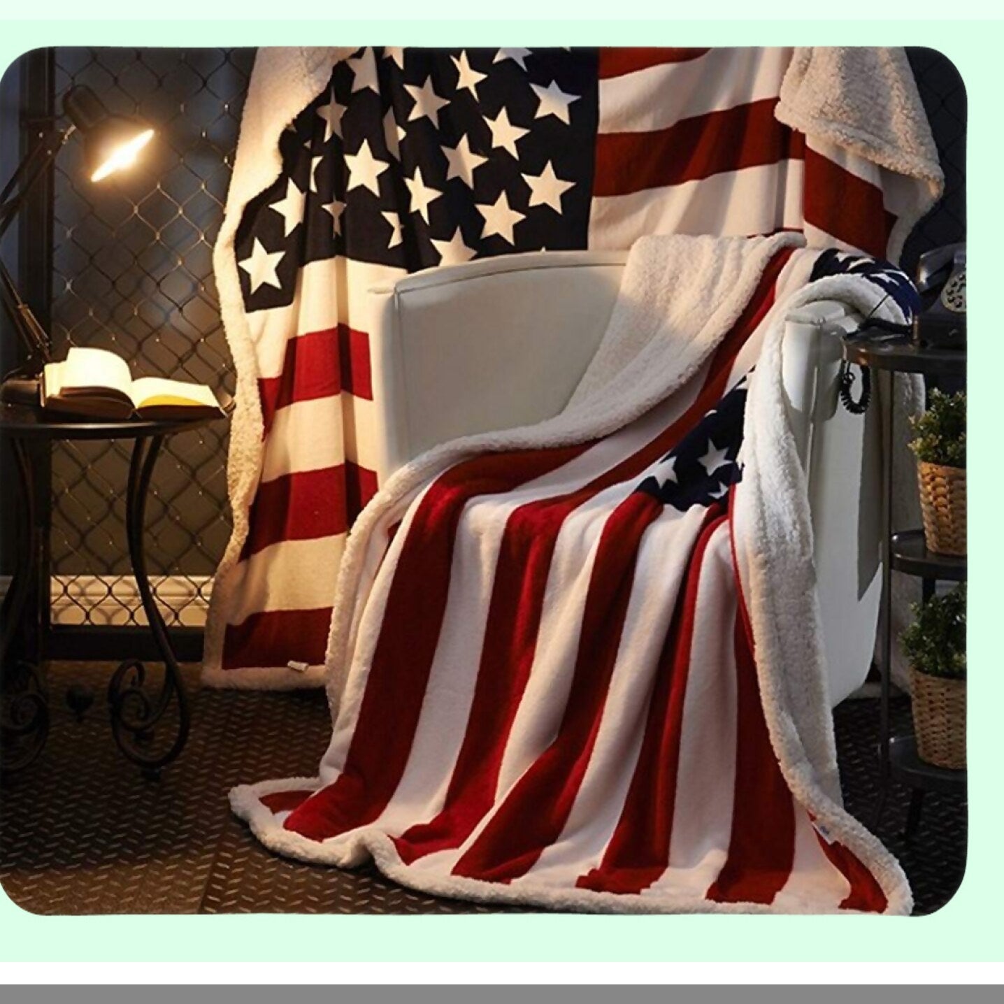 CozyFlannel Sherpa Throw Blanket - Ultra Soft Fleece for Bed, Couch, Sofa, Office, or Camping - 60'' x 50''