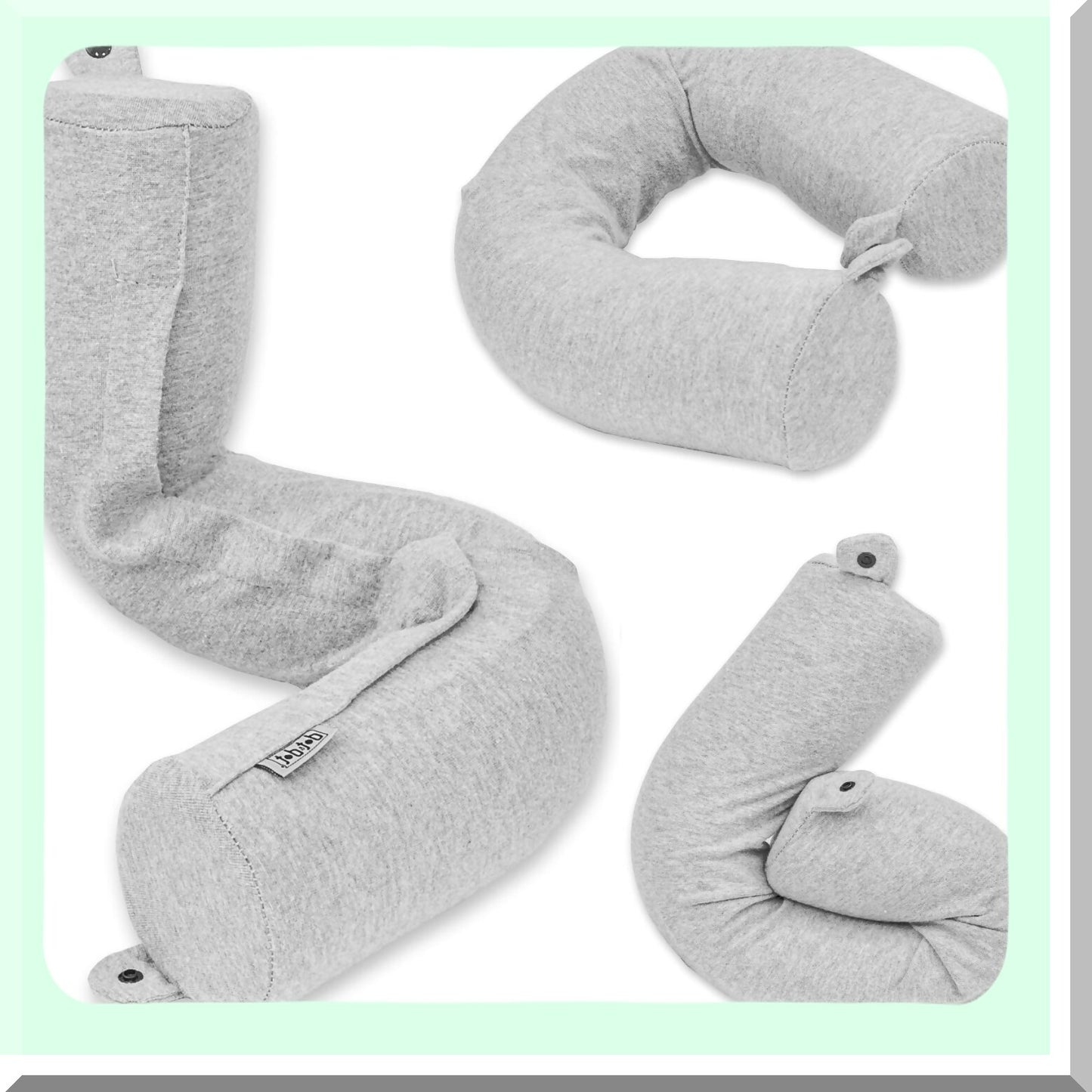 Memory Twist Travel Pillow - Neck, Chin, Lumbar & Leg Support - Sleeping Airplane Pillow for Side, Stomach & Back Sleepers - Adjustable Bendable Roll Pillow
