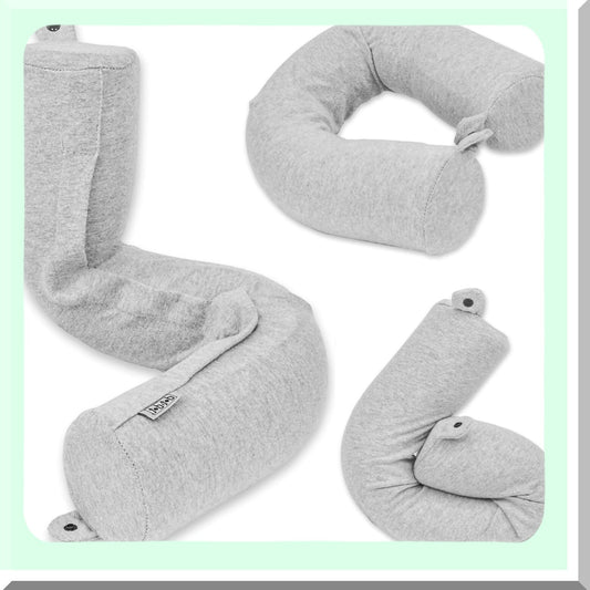 Memory Twist Travel Pillow - Neck, Chin, Lumbar & Leg Support - Sleeping Airplane Pillow for Side, Stomach & Back Sleepers - Adjustable Bendable Roll Pillow
