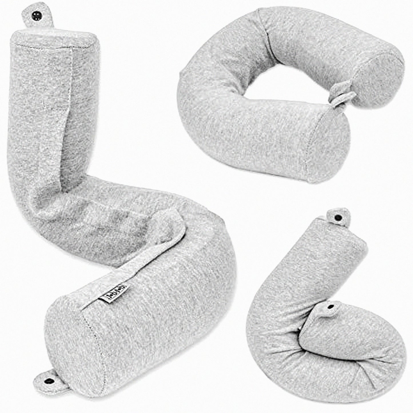 Memory Twist Travel Pillow - Neck, Chin, Lumbar & Leg Support - Sleeping Airplane Pillow for Side, Stomach & Back Sleepers - Adjustable Bendable Roll Pillow