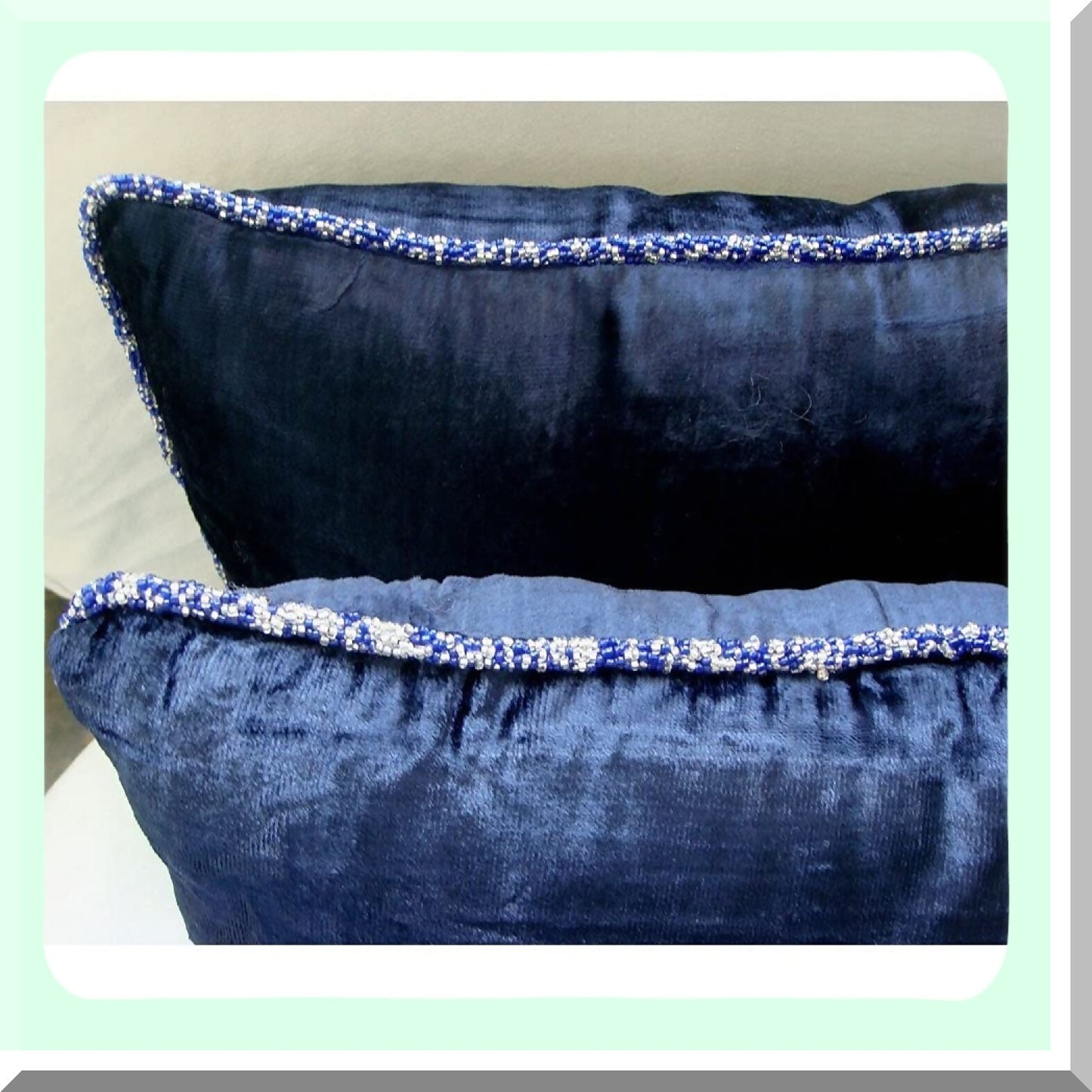 Navy Velvet Euro Shimmer - 26x26 Inch Decorative Pillow Cover - Solid Color Contemporary European Pillow Case - 65x65 cm Navy Blue Pillow Sham