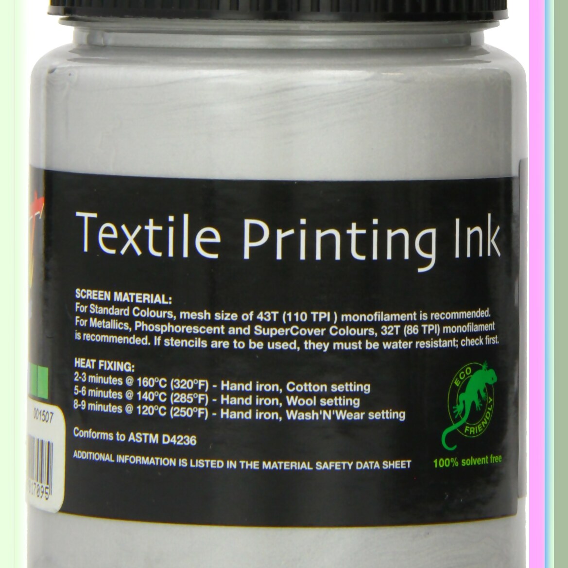 AquaGlow 300ml Bright Silver Fabric Screen Printing Ink