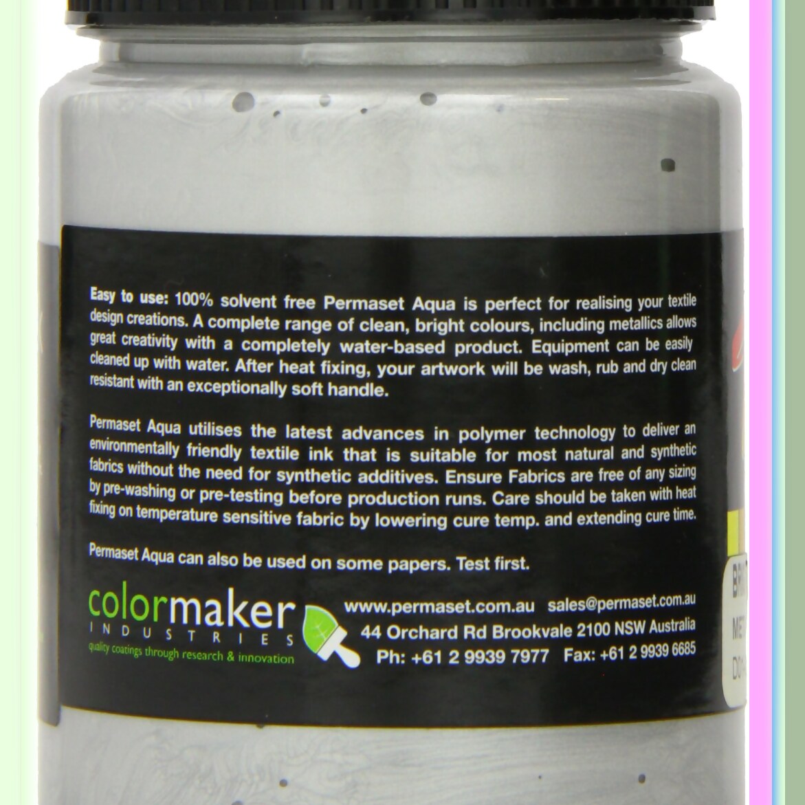 AquaGlow 300ml Bright Silver Fabric Screen Printing Ink