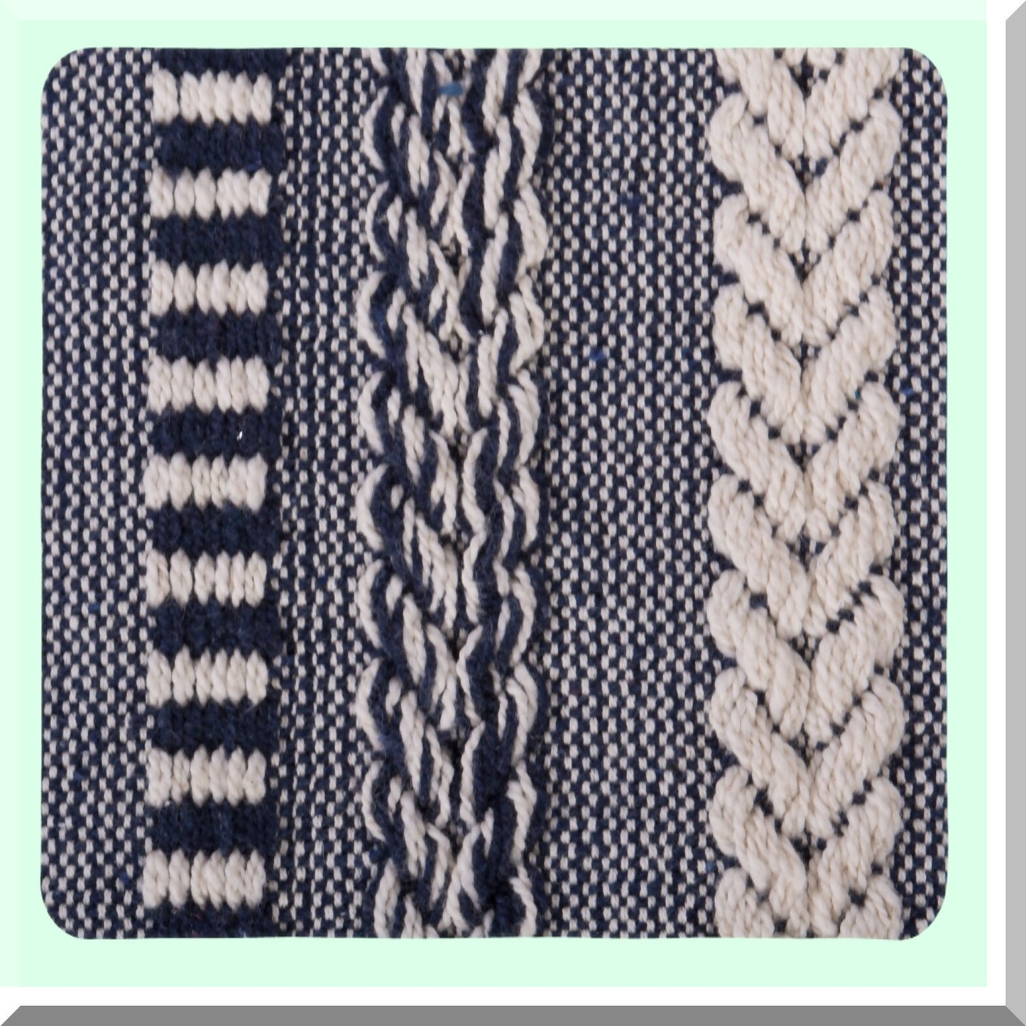 Navy Braided Striped Cozy Throw Blanket 50x60
