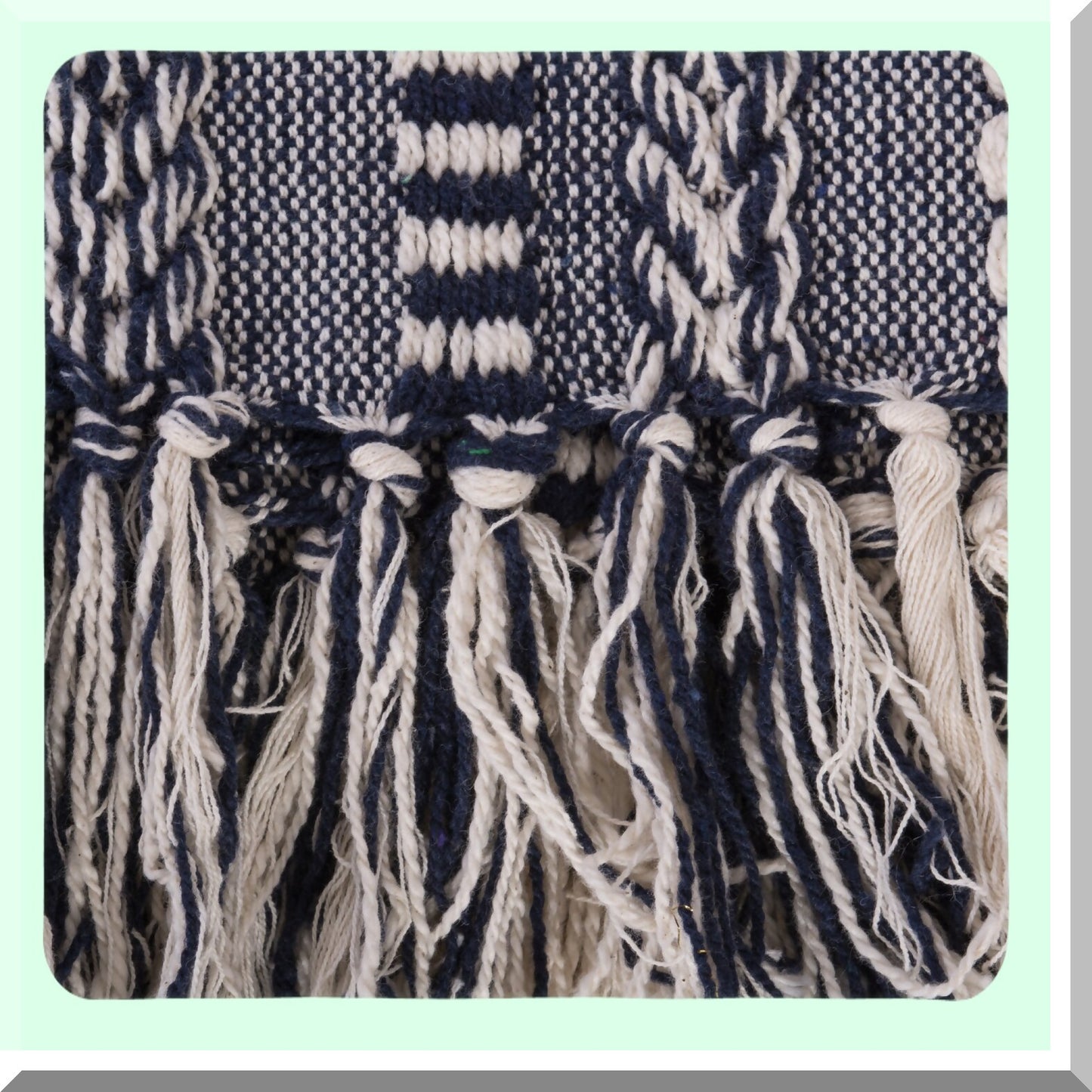 Navy Braided Striped Cozy Throw Blanket 50x60