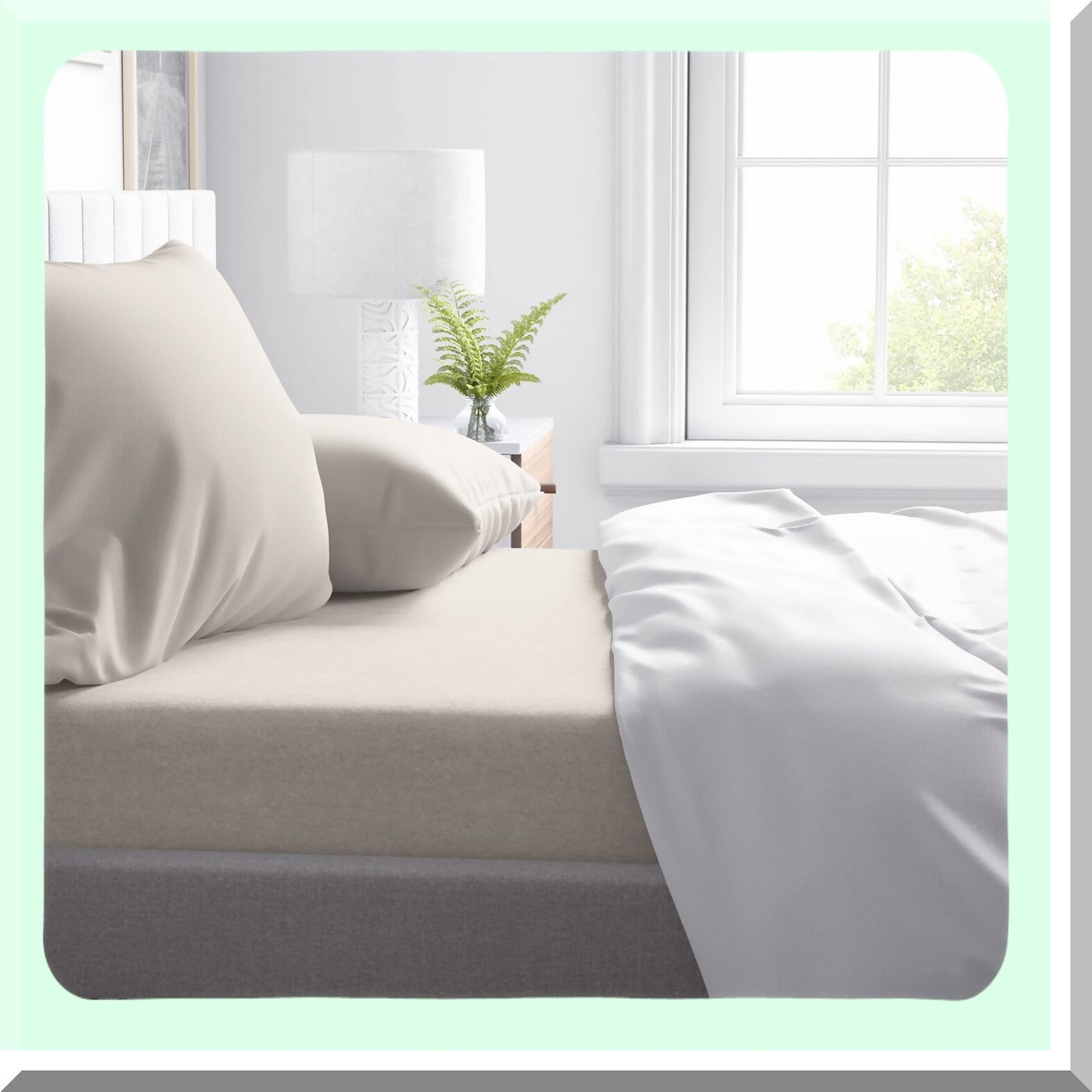 Cotton Jersey Queen Size Fitted Sheet Set - 60 x 80 Inches - 18 Inch Deep Pocket - 2 Pillowcases - Soft & Breathable - Bedding Set for Queen Mattress