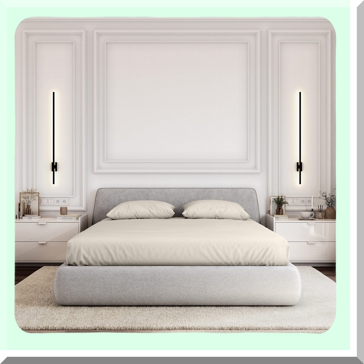 Cotton Jersey Queen Size Fitted Sheet Set - 60 x 80 Inches - 18 Inch Deep Pocket - 2 Pillowcases - Soft & Breathable - Bedding Set for Queen Mattress