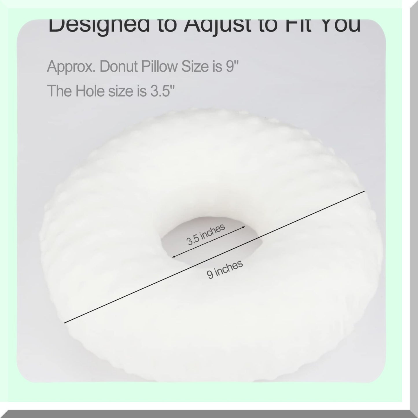 SideSleep Ease Pillow - Ear Pain Relief & Pressure Sores Prevention - O-Shaped Donut Guard for Side Sleepers - Minky Dot White - CHN Design