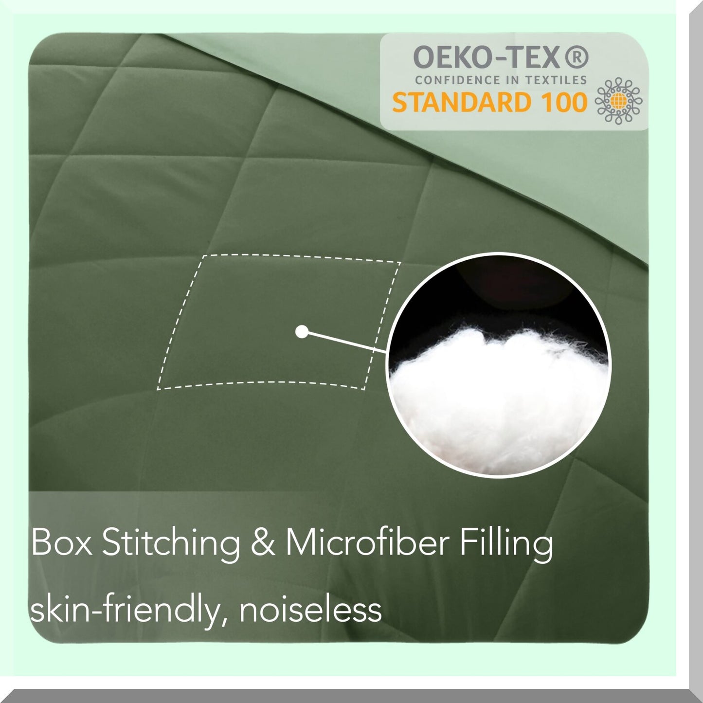 Sage Green Reversible Comforter - Lightweight Microfiber Fill Bedspread for Girls Bedding. All Season Fall Warm Blanket in Forest Green.