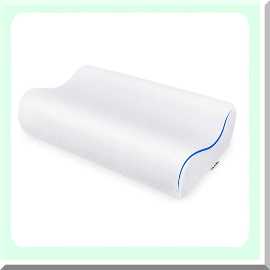 OrthoSleep Queen Memory Foam Contour Pillow - Neck & Cervical Support for Back, Side, Stomach Sleepers - Hypoallergenic Pillowcase Included