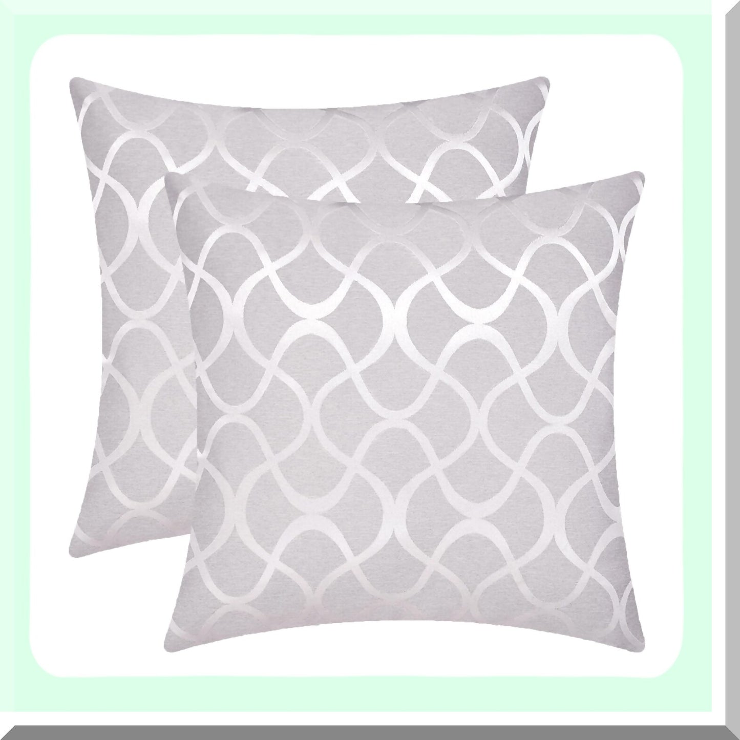Abstract Waveform Geometric Pillow Covers - Set of 2 Modern Shining Dull Contrast Cushion Shells for Couch Bed Sofa - Farmhouse Decor 20x20 Silver Grey