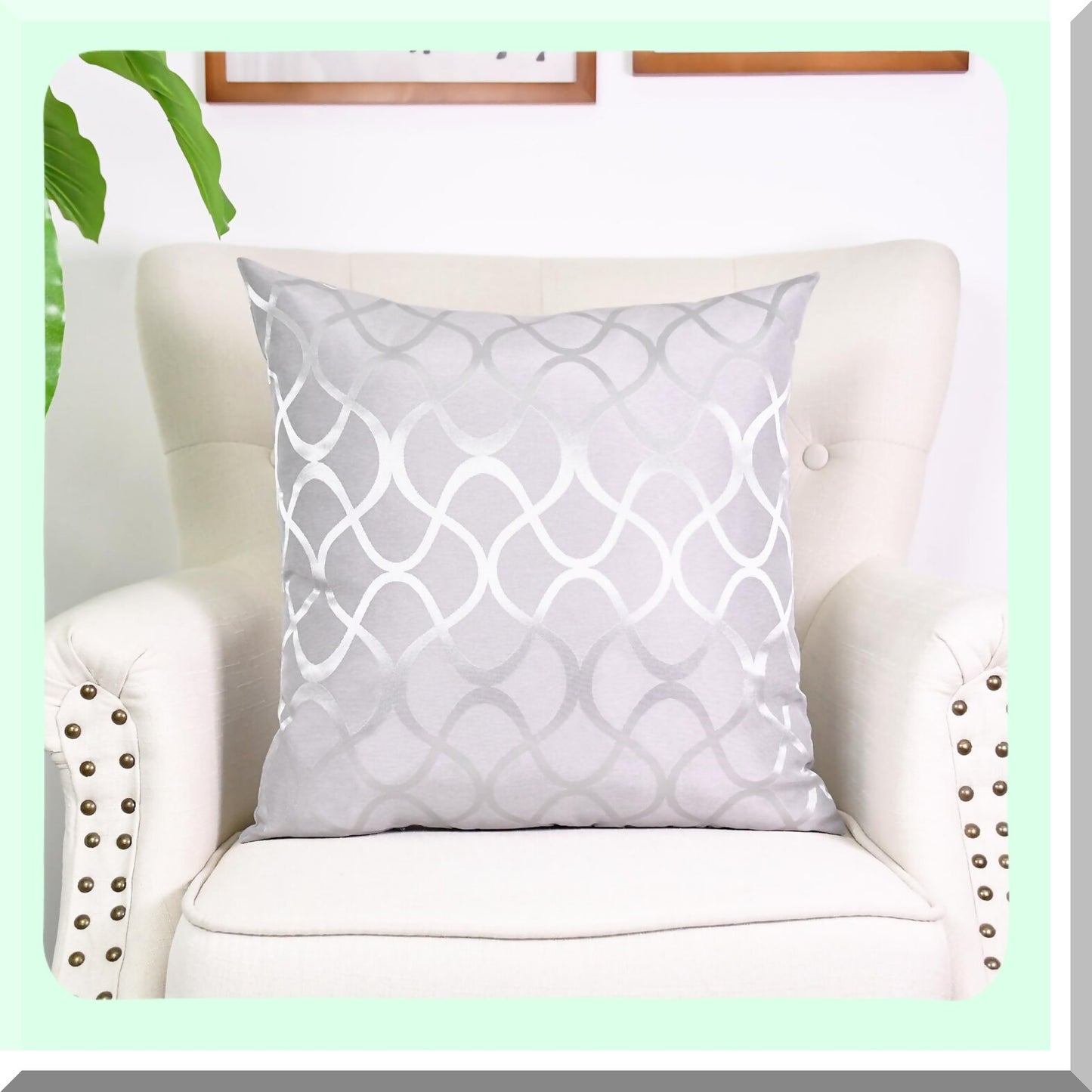 Abstract Waveform Geometric Pillow Covers - Set of 2 Modern Shining Dull Contrast Cushion Shells for Couch Bed Sofa - Farmhouse Decor 20x20 Silver Grey