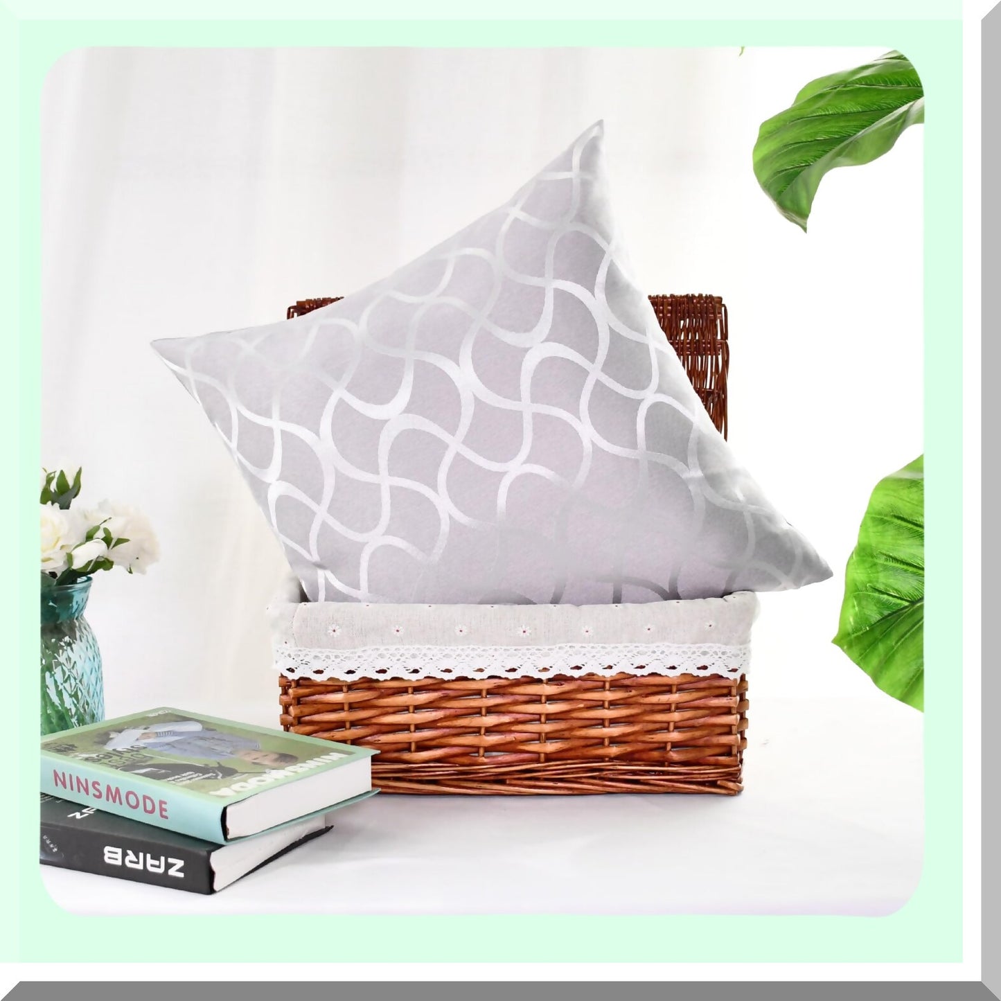 Abstract Waveform Geometric Pillow Covers - Set of 2 Modern Shining Dull Contrast Cushion Shells for Couch Bed Sofa - Farmhouse Decor 20x20 Silver Grey