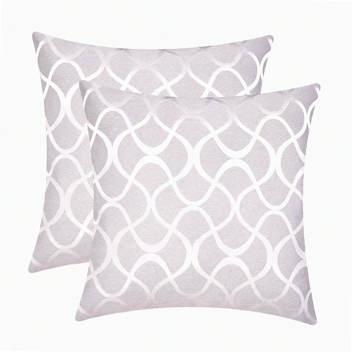 Abstract Waveform Geometric Pillow Covers - Set of 2 Modern Shining Dull Contrast Cushion Shells for Couch Bed Sofa - Farmhouse Decor 20x20 Silver Grey