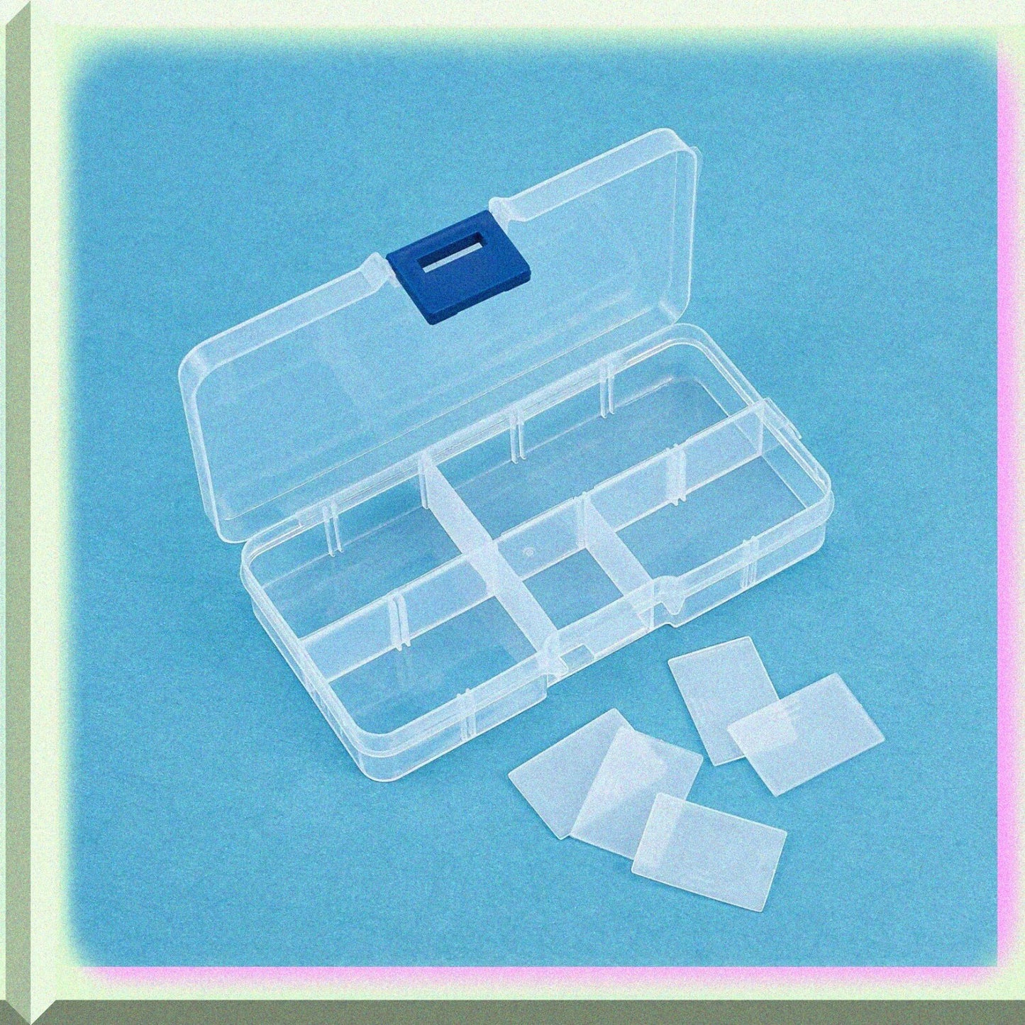 5 Pack Plastic Jewelry Storage Containers with Movable Dividers