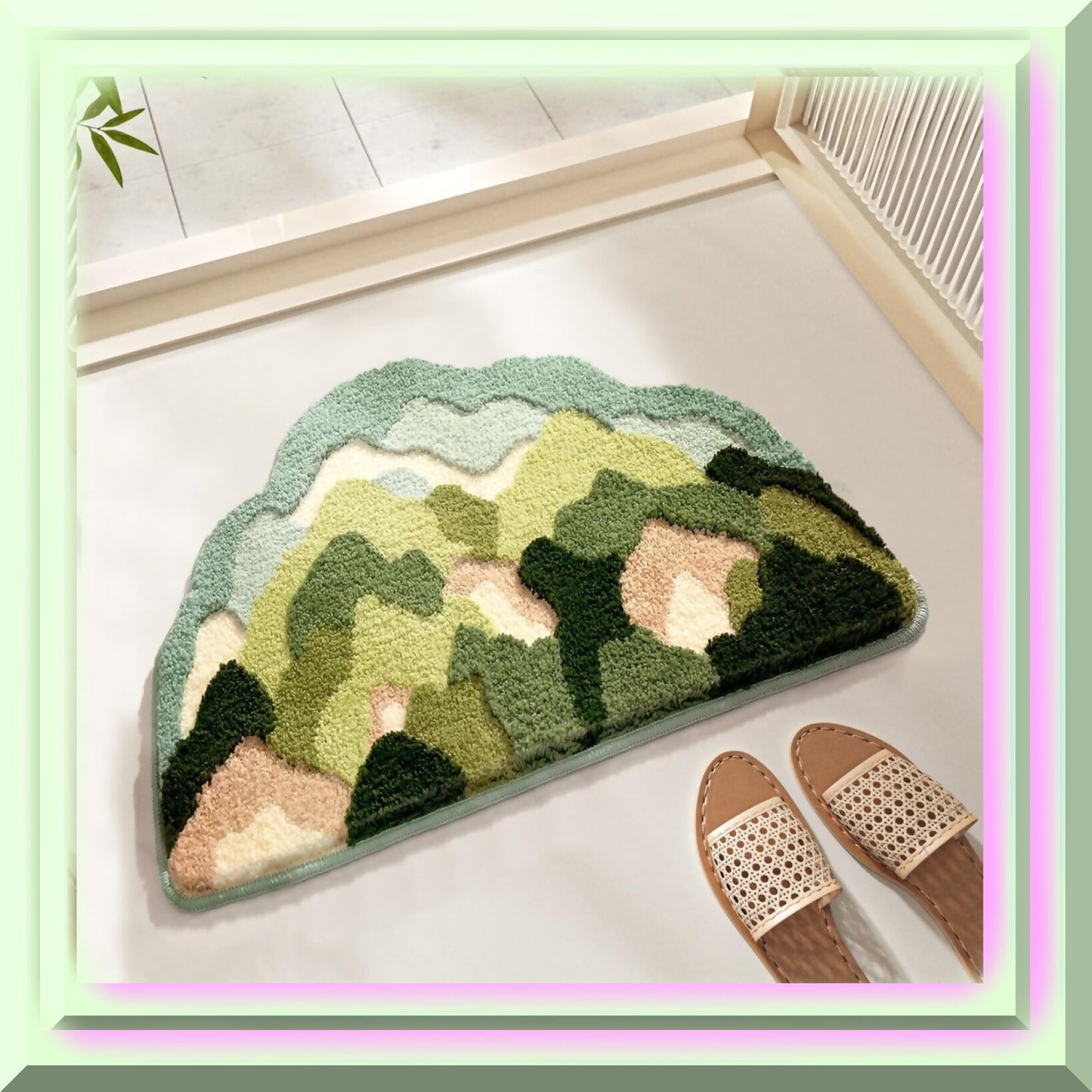 Moss Bathroom Mat 18 x 27 Inches Non Slip