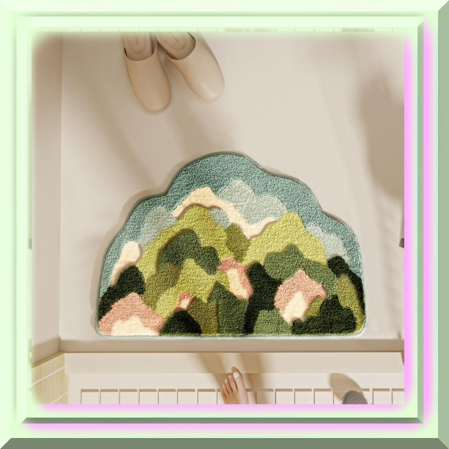 Moss Bathroom Mat 18 x 27 Inches Non Slip