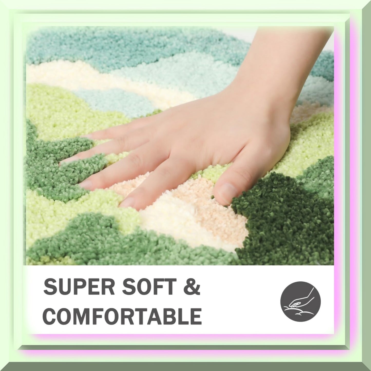 Moss Bathroom Mat 18 x 27 Inches Non Slip