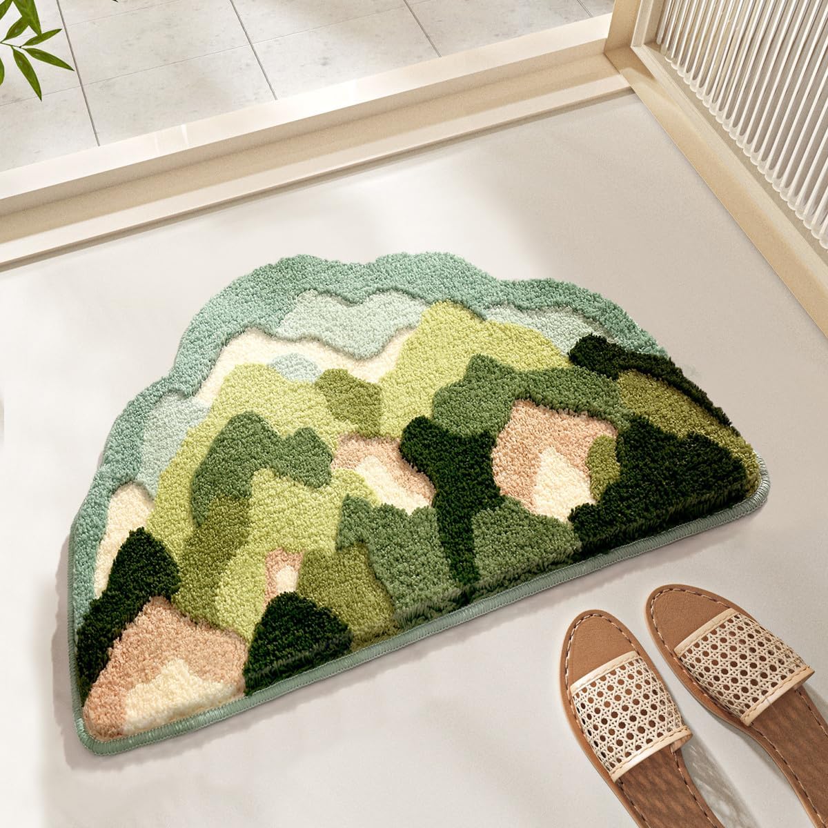 Moss Bathroom Mat 18 x 27 Inches Non Slip