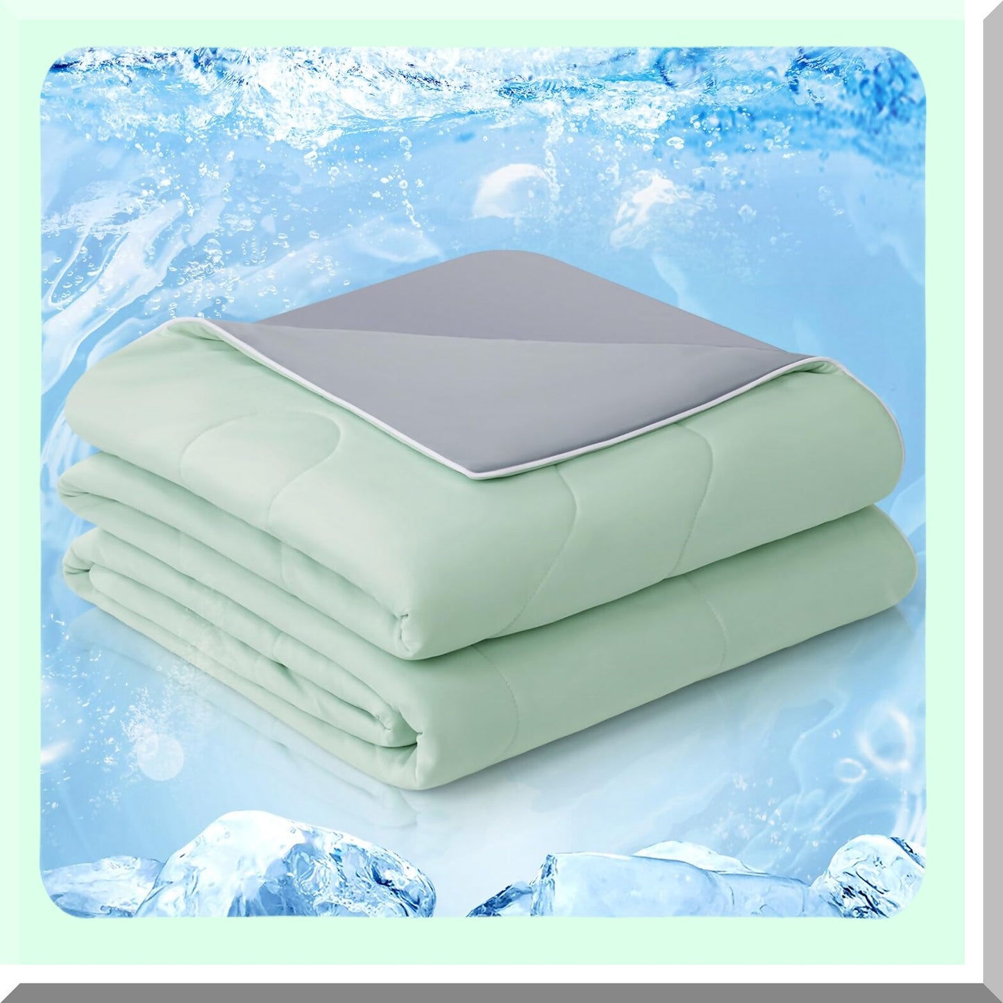 ChillMax Cooling Comforter - Cold Touch Fabric, Double-Sided Cool Design, Soft Fluffy Blanket for Night Sweats & Hot Sleepers - Queen Size (90"x90")