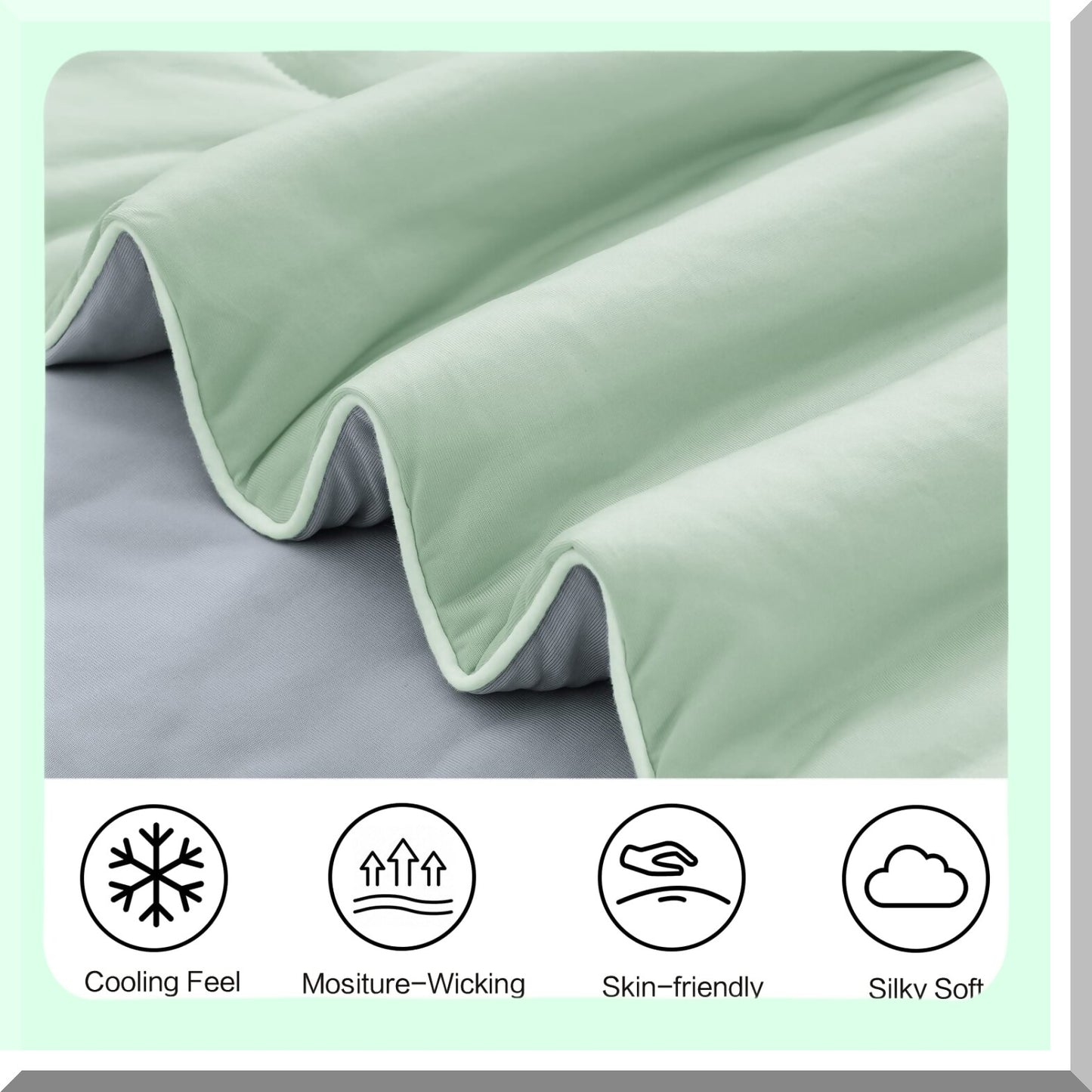 ChillMax Cooling Comforter - Cold Touch Fabric, Double-Sided Cool Design, Soft Fluffy Blanket for Night Sweats & Hot Sleepers - Queen Size (90"x90")