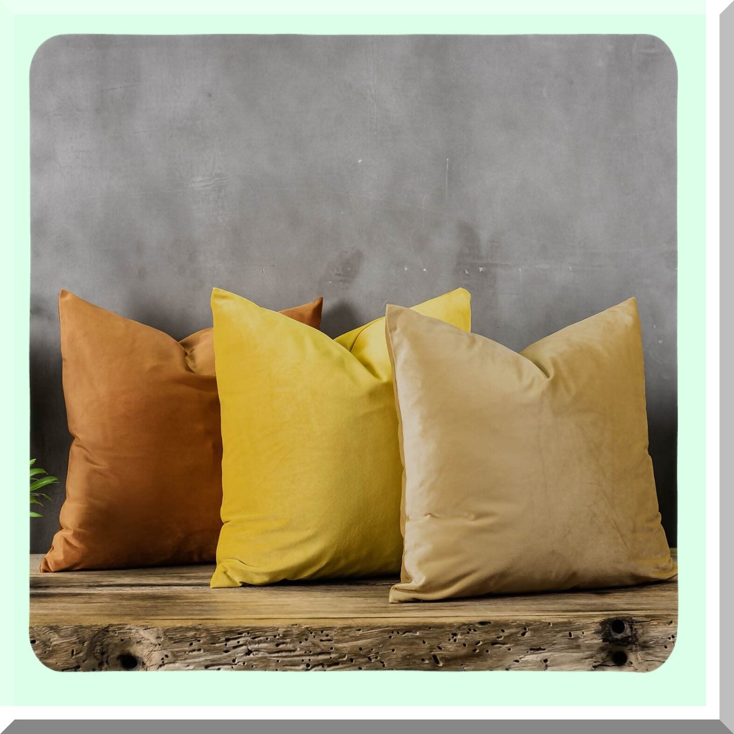 Luxury Velvet Burnt Orange Throw Pillow Covers - Set of 2 28x28 inch - Solid Square Cushion Cases for Sofa Couch Bed - Living Room Decor Zippered Cases