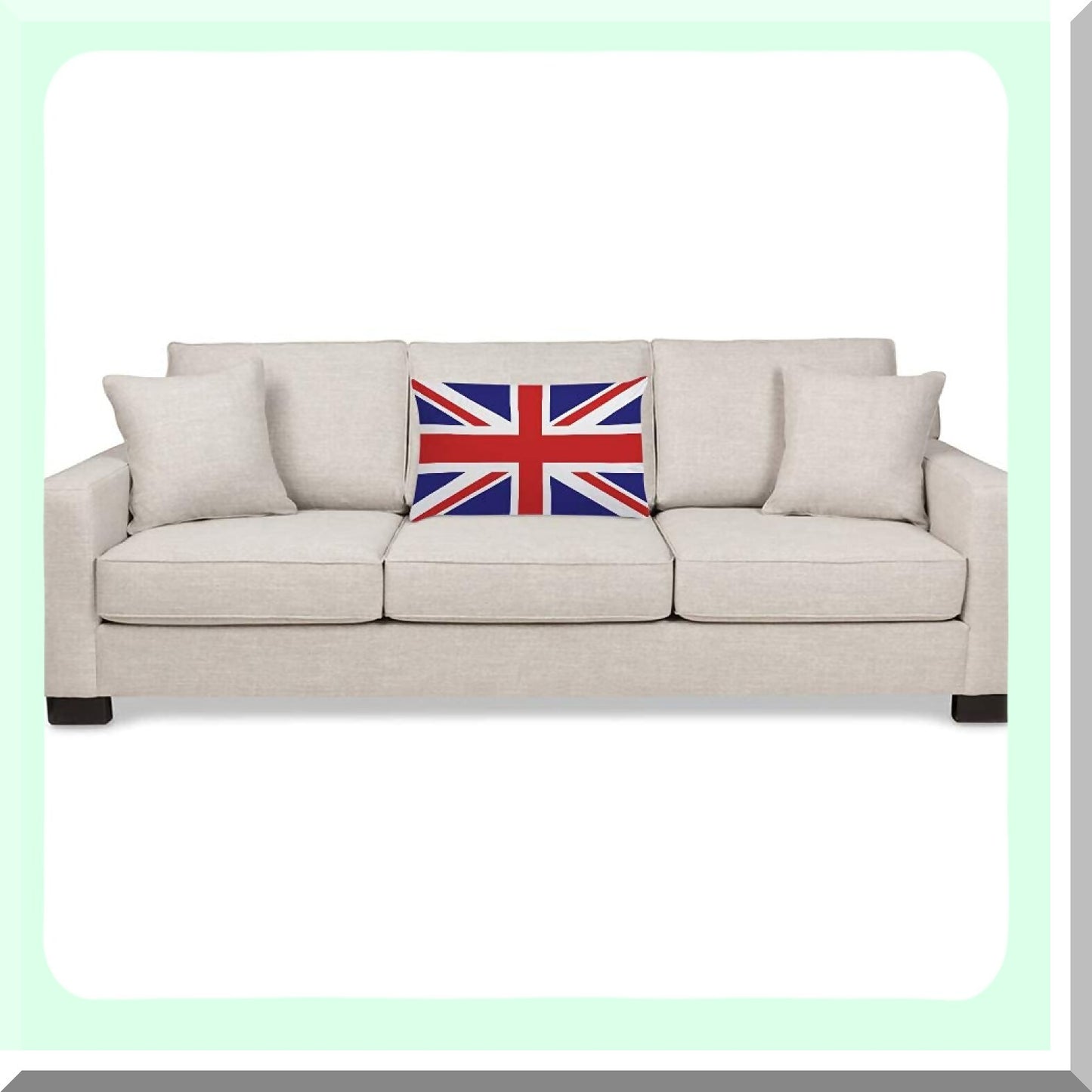 Patriotic Union Jack Flag Decor Lumbar Pillow Case - British Flag Throw Pillow Cover for Sofa Couch Bed - Standard Queen Size 20x30 Inch