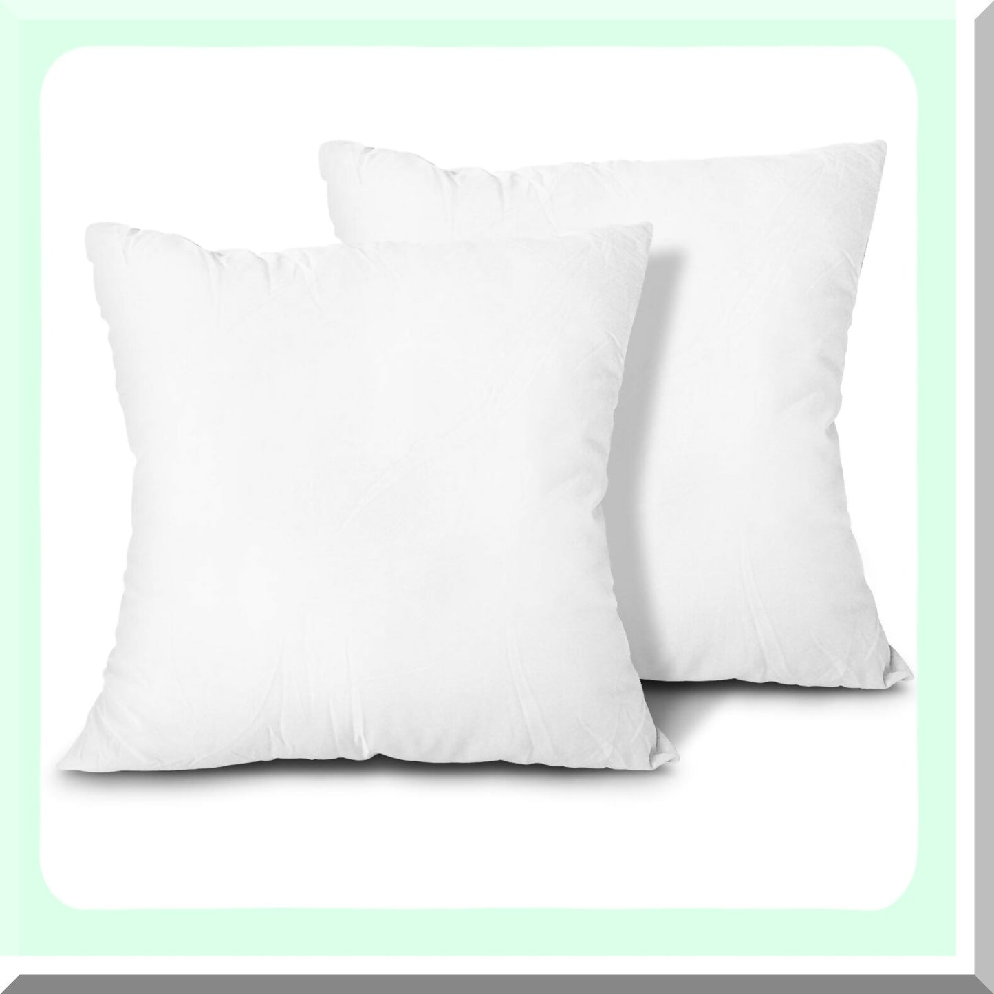 Luxury Plush Pillow Inserts - Set of 2 Hypoallergenic Down Alternative Cushions for Couch, Sham Stuffer, Machine Washable - White, 18x18 - CozyComfort
