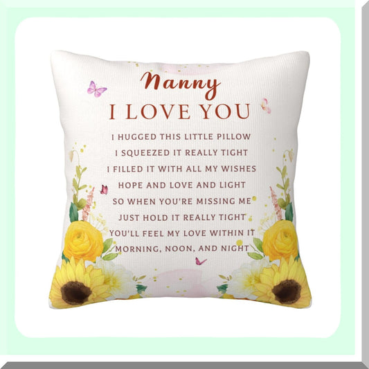 Nanny Appreciation Pillow Covers - Best Nanny Ever Gifts from Grandchildren - Nanny Gift Ideas - Nanny Gifts for Birthday - Nanny Throw Pillow Covers