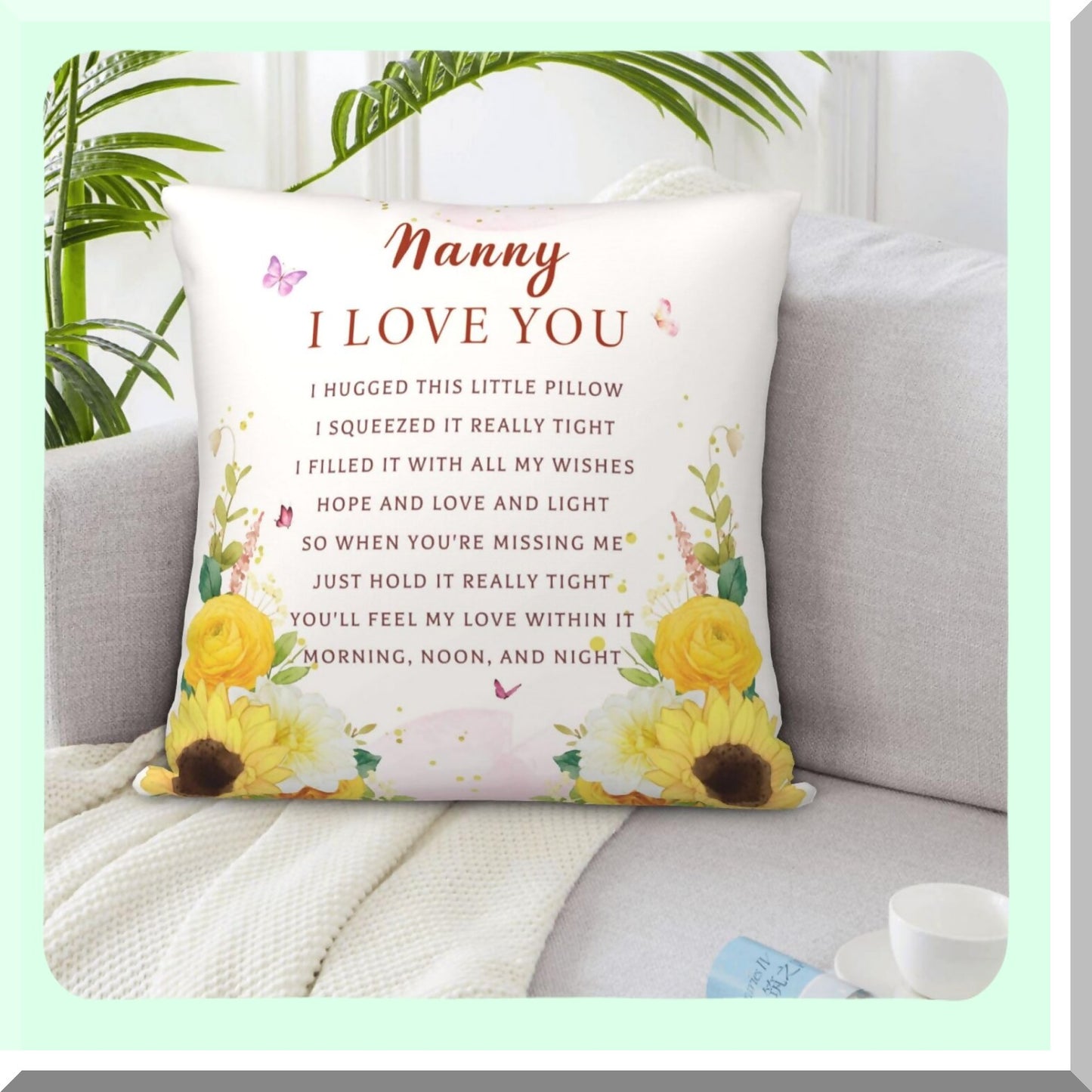 Nanny Appreciation Pillow Covers - Best Nanny Ever Gifts from Grandchildren - Nanny Gift Ideas - Nanny Gifts for Birthday - Nanny Throw Pillow Covers