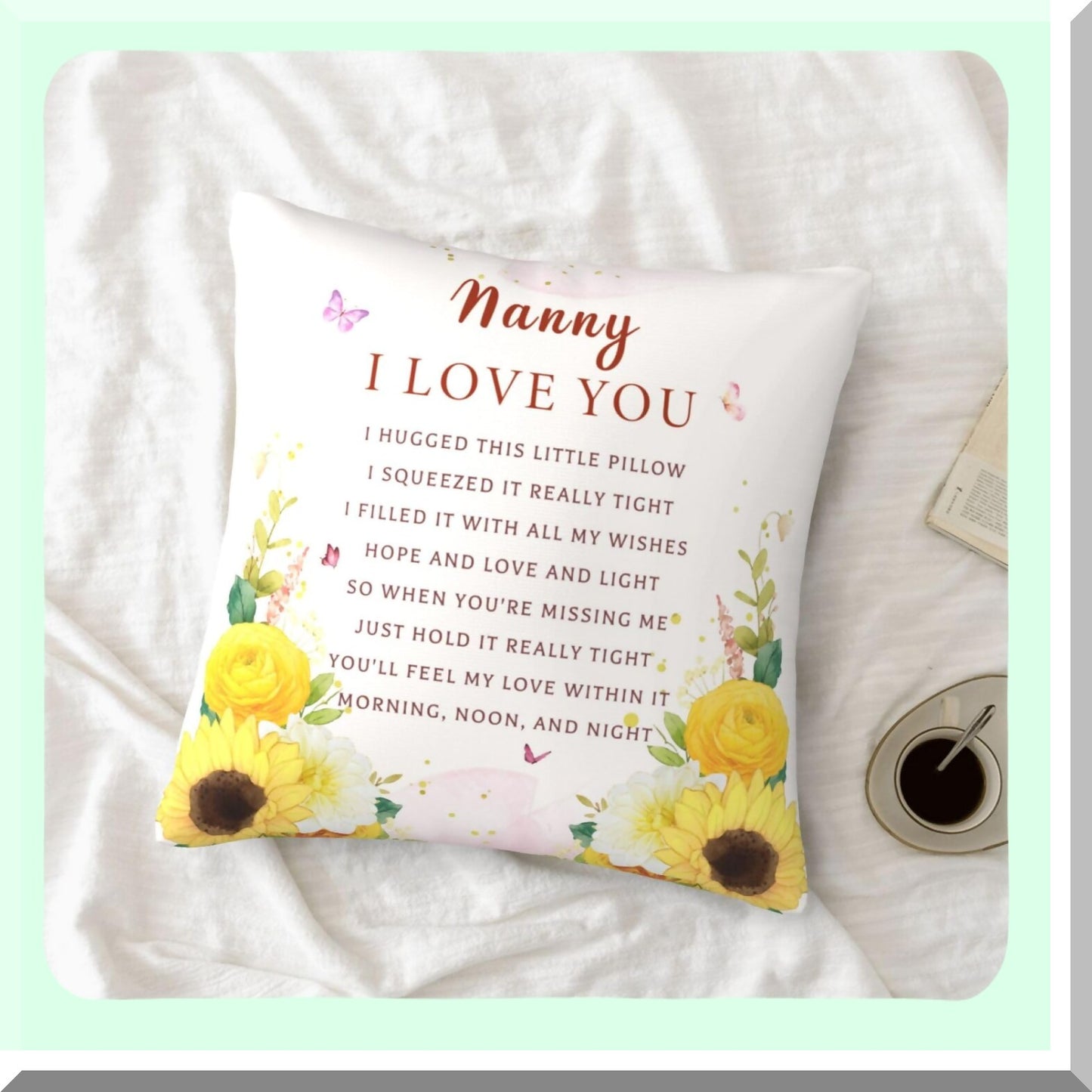 Nanny Appreciation Pillow Covers - Best Nanny Ever Gifts from Grandchildren - Nanny Gift Ideas - Nanny Gifts for Birthday - Nanny Throw Pillow Covers
