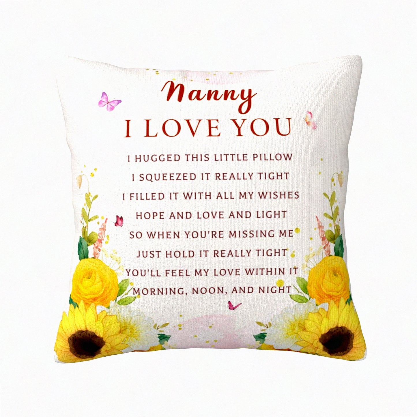 Nanny Appreciation Pillow Covers - Best Nanny Ever Gifts from Grandchildren - Nanny Gift Ideas - Nanny Gifts for Birthday - Nanny Throw Pillow Covers